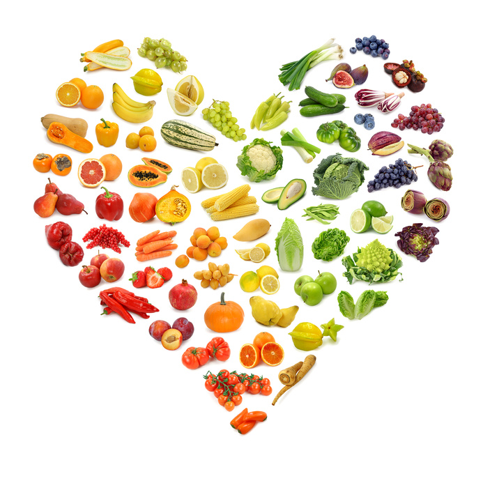 Fregie Obst und Gemüse Regenbogen Herz