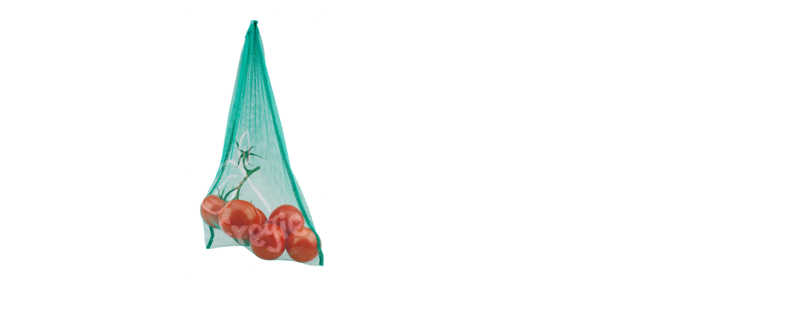 Umweltfreundlicher Fregie mit Tomaten - die wiederverwendbare Obst- und Gemüsetasche