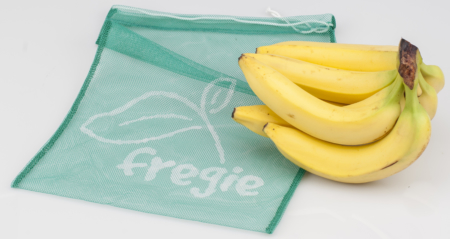 Wiederverwendbarer Fregie mit Bananen - der wiederverwendbare Obst- und Gemüsebeutel